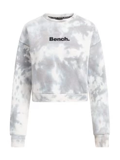 Bench Sweatshirt "Janey" In Grau/ Weiß -Angebote Mode Perle Store bench sweatshirt janey in grau weiss 3