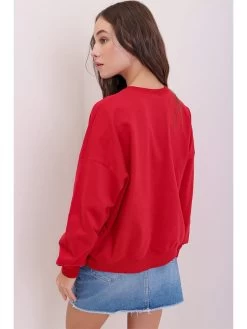 Sweatshirt In Rot -Angebote Mode Perle Store chezalou sweatshirt in rot 3