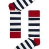 Happy Socks 2er-Set: Socken "Stripes" In Weiß/ Rot/ Schwarz