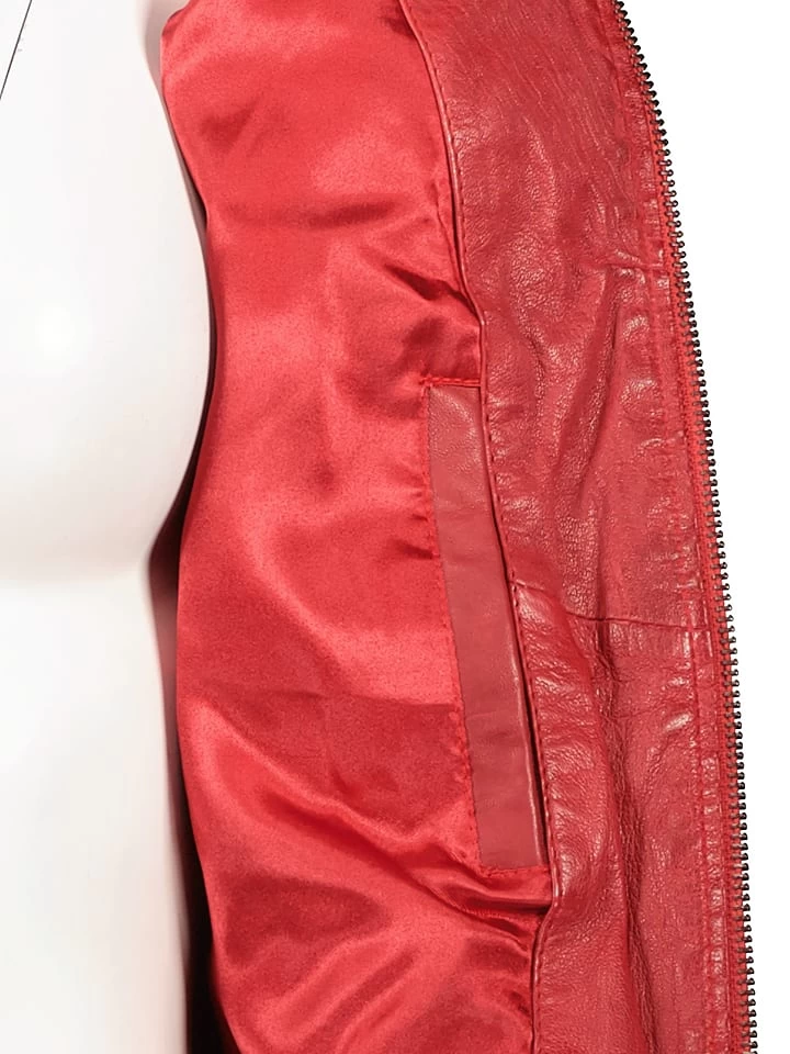 Lederjacke "Davne" In Rot 3 Lederjacke "Davne" In Rot – Bild 3