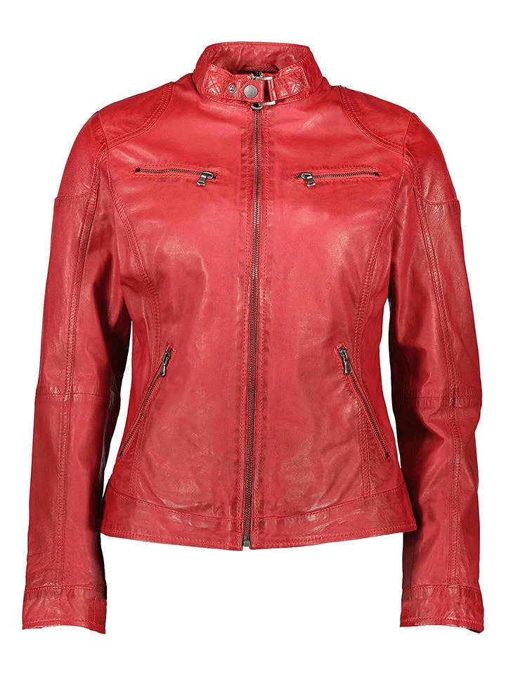 Lederjacke "Davne" In Rot 1 Lederjacke "Davne" In Rot
